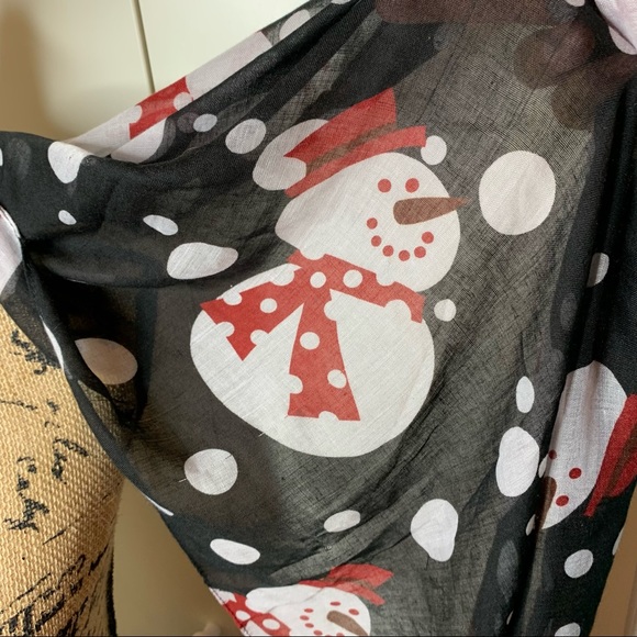 NWT Thin Snowman Christmas Scarf - Picture 3 of 7